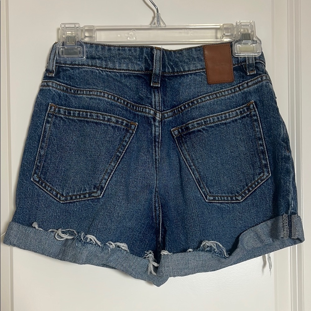 & Other Stories Denim Blue Shorts Roll Cuff Folded Hem Size 28 - Picture 4 of 7